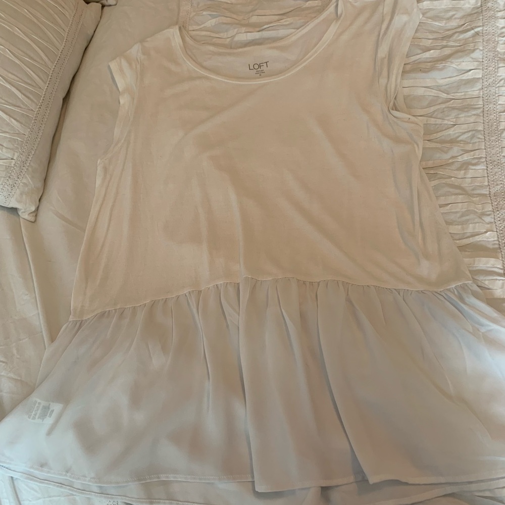 LOFT Medium White Blouse